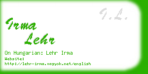 irma lehr business card